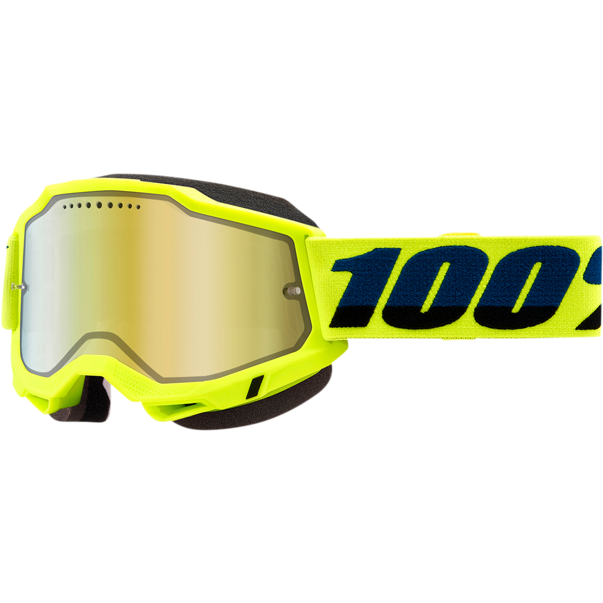 100% Accuri 2 Snow Goggles - Fluo Yellow - Gold Mirror 50022-00003