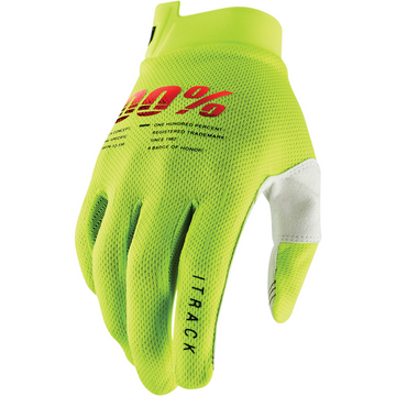 100% Youth iTrack Gloves - Fluo Yellow - Large 10009-00006