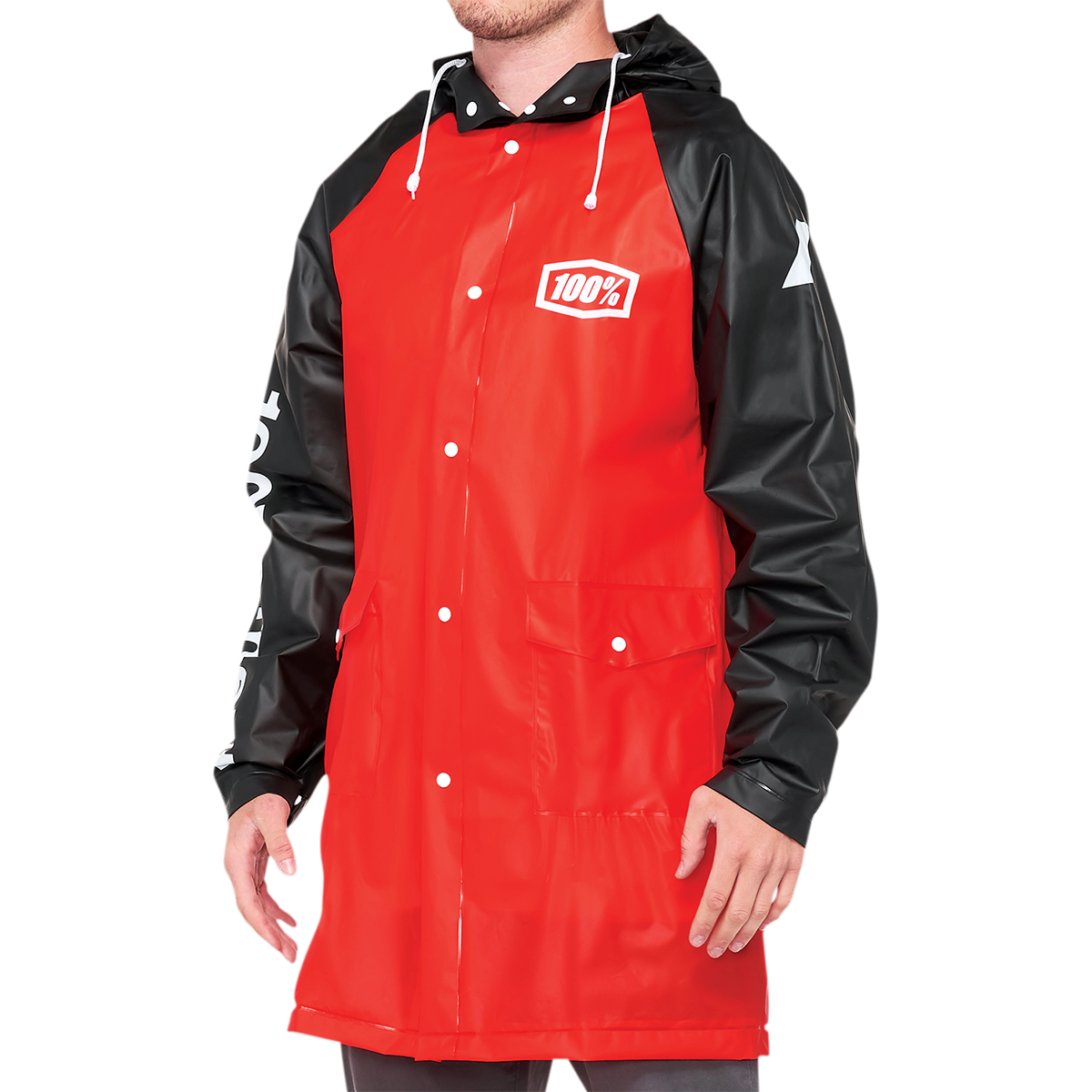 100% Torrent Raincoat - Red/Black- Medium 20040-00006