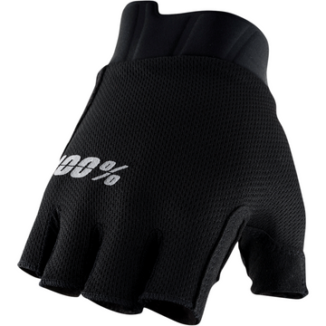 100% Exceeda Short Finger Gloves - Black - Medium 10024-00001