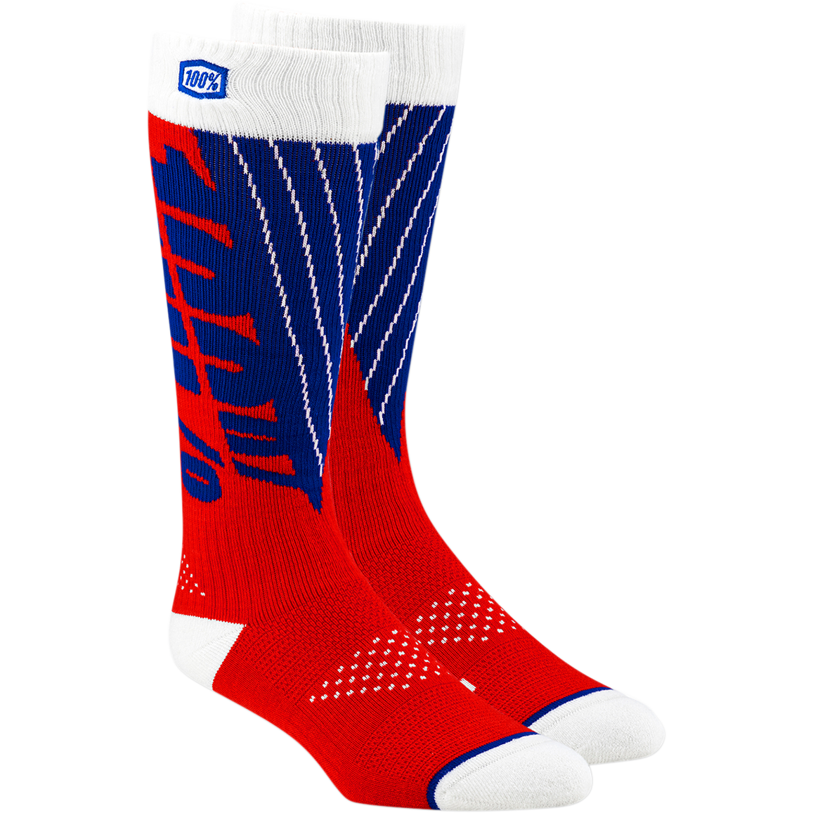 100% Torque Comfort Moto Socks - Red/Blue - Small/Medium 24007-350-17