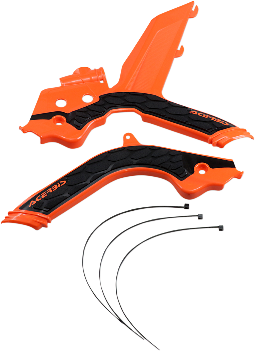 ACERBIS X-Grip Frame Guards - Orange/Black - KTM 2733445225