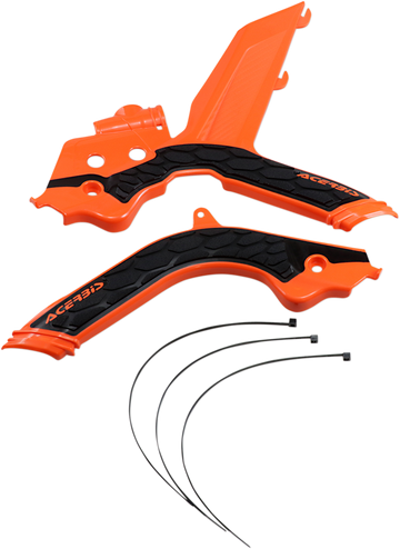 ACERBIS X-Grip Frame Guards - Orange/Black - KTM 2733445225