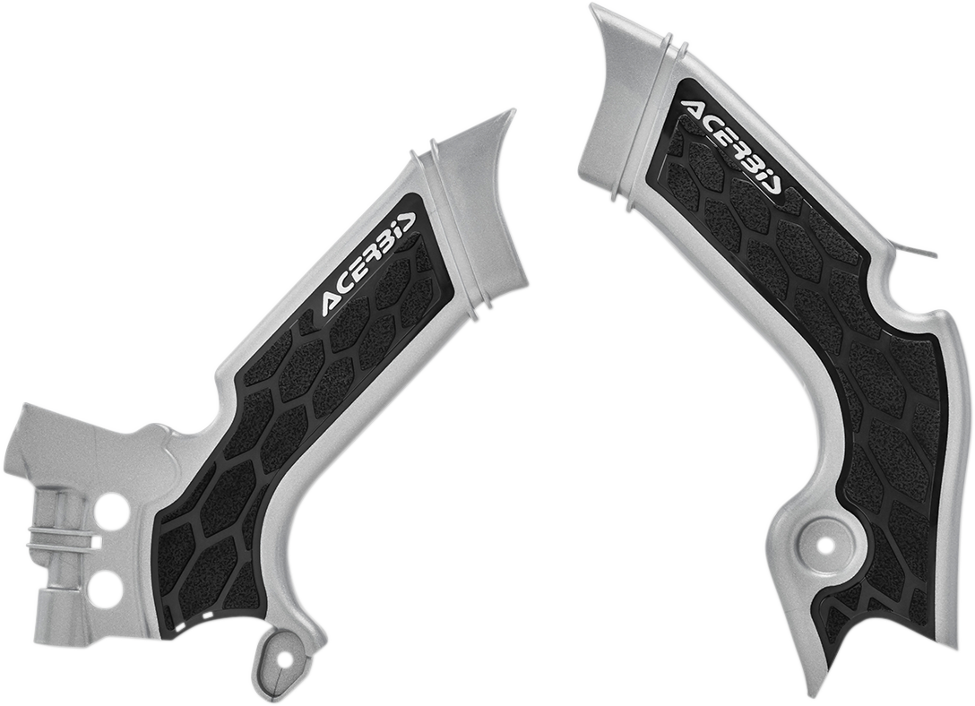 ACERBIS X-Grip Frame Guards - Silver/Black - KX 250/450 2742601015