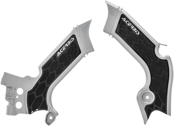 ACERBIS X-Grip Frame Guards - Silver/Black - KX 250/450 2742601015