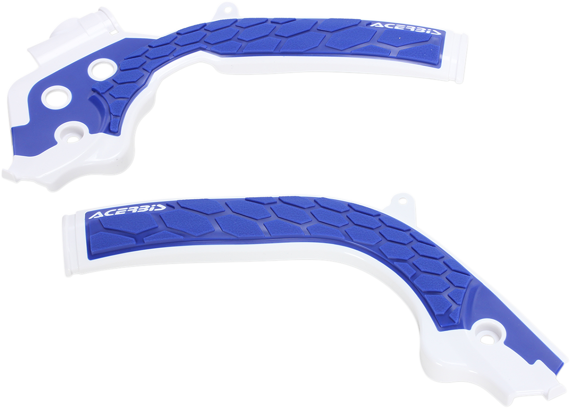 ACERBIS X-Grip Frame Guards - White/Blue - Husqvarna | KTM 2449531029