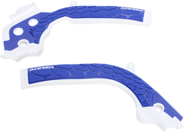 ACERBIS X-Grip Frame Guards - White/Blue - Husqvarna | KTM 2449531029