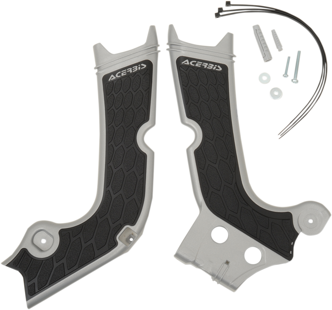 ACERBIS X-Grip Frame Guards - Silver/Black - Honda 2630711015