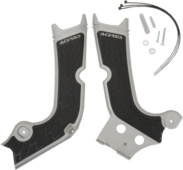 ACERBIS X-Grip Frame Guards - Silver/Black - Honda 2630711015