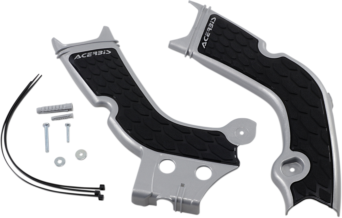 ACERBIS X-Grip Frame Guards - Silver/Black - Honda 2736331015