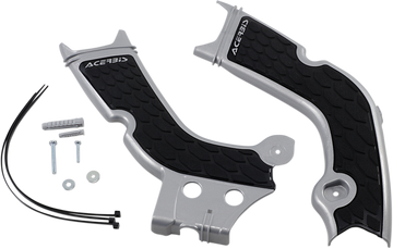 ACERBIS X-Grip Frame Guards - Silver/Black - Honda 2736331015