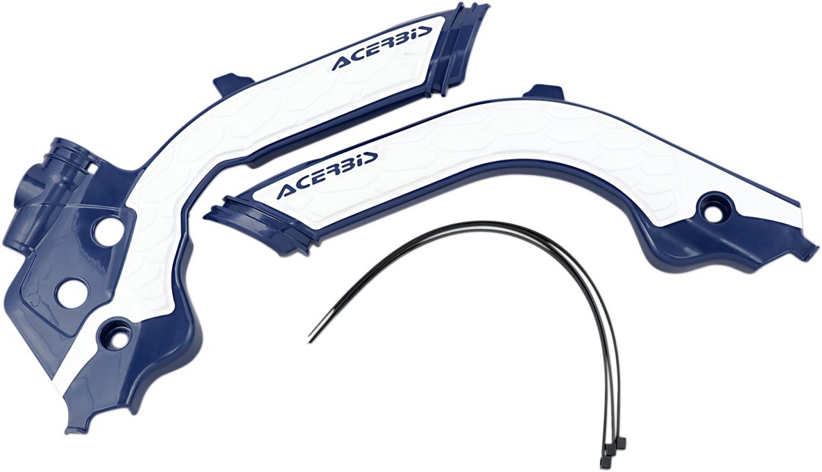 ACERBIS X-Grip Frame Guards - Blue/White - Gas Gas | Husqvarna 2733451006