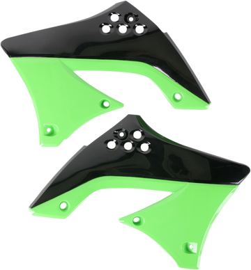 ACERBIS Radiator Shrouds - Black/Green 2141711043