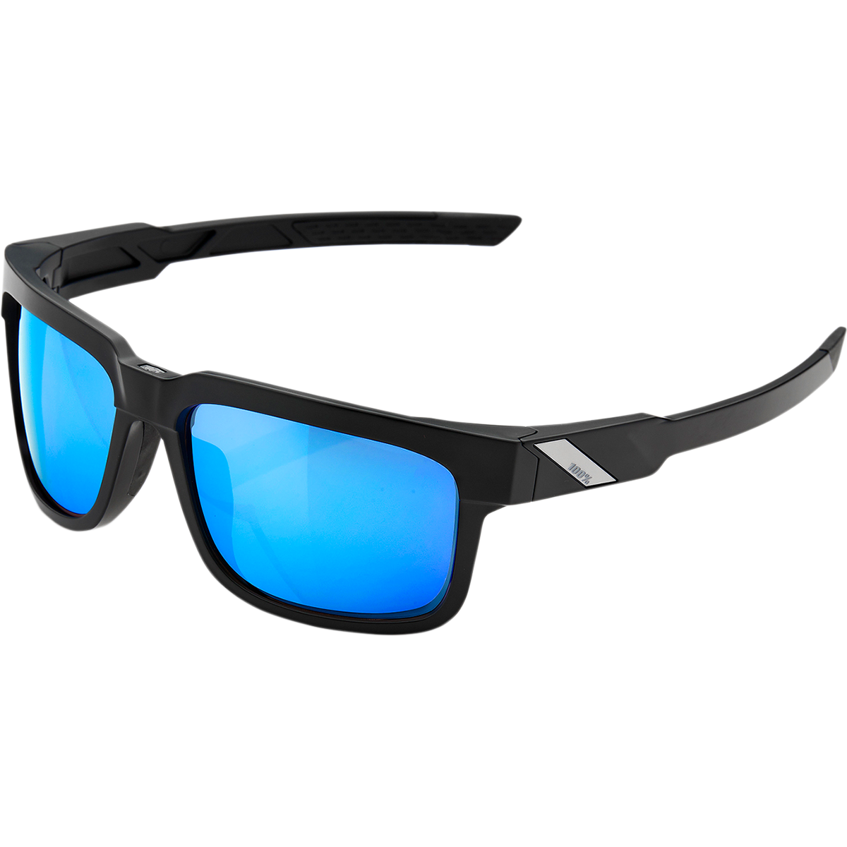 100% Type-S Sunglasses - Black - Blue Mirror 61032-019-75