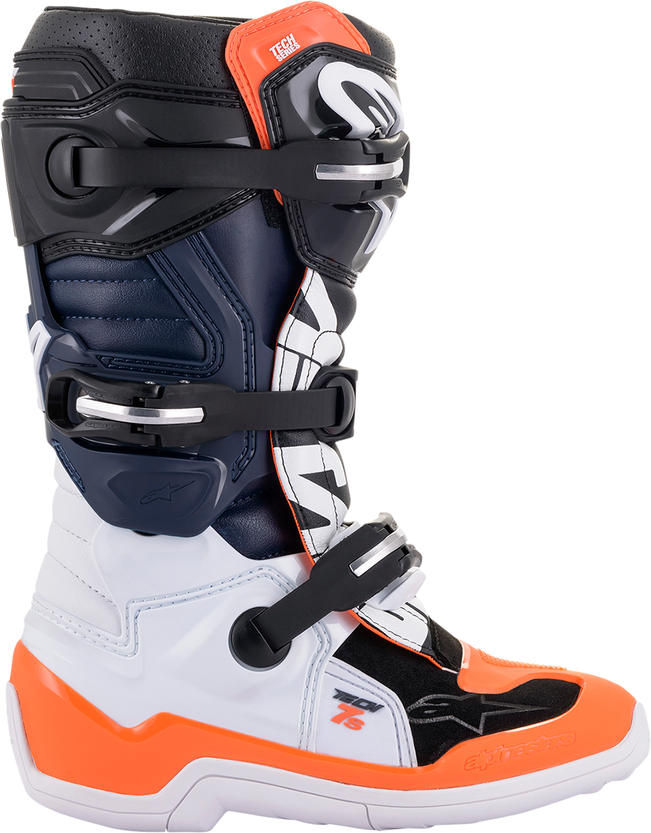ALPINESTARS Youth Tech 7S Boots - Black/Orange/White - US 2 2015017-1241-2