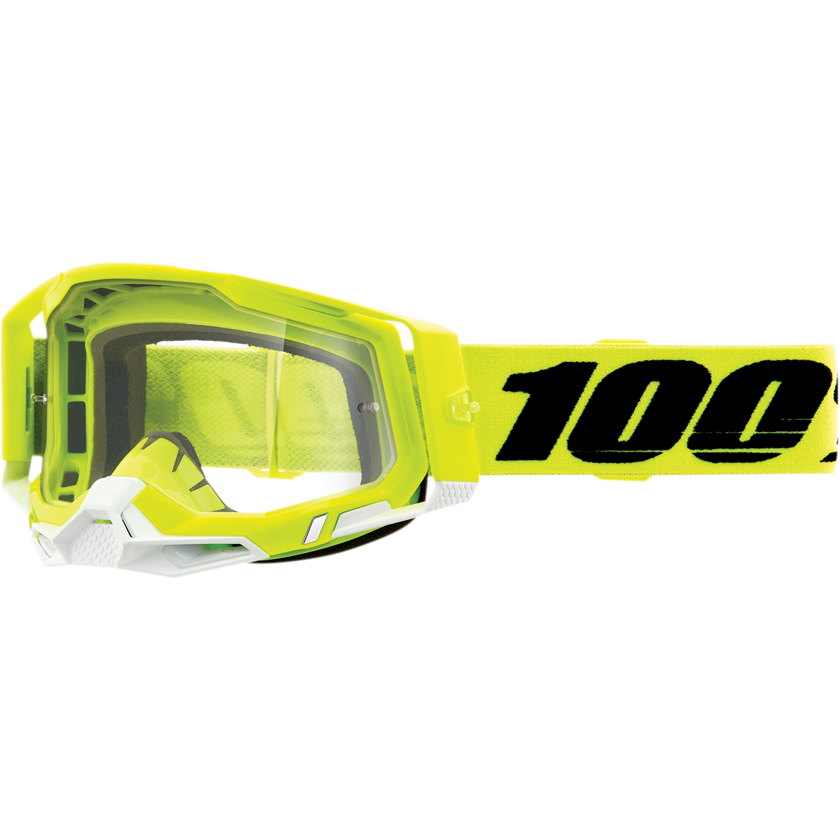 100% Racecraft 2 Goggles - Fluo Yellow - Clear 50009-00004