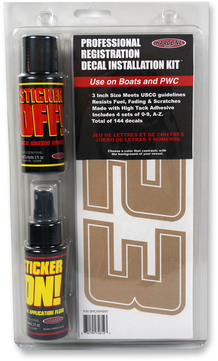 HARDLINE Decal Registration Kit - Brown BROWN900