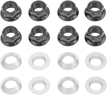 BOLT Flange Lug Nut - Locking - Silver - 8-Pack 2005-LUG.S