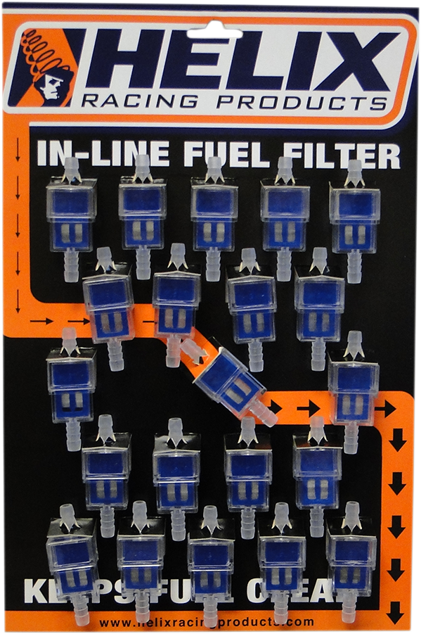 HELIX In-Line Fuel Filters - Blue - 1/4" - Display of 21 118-9214