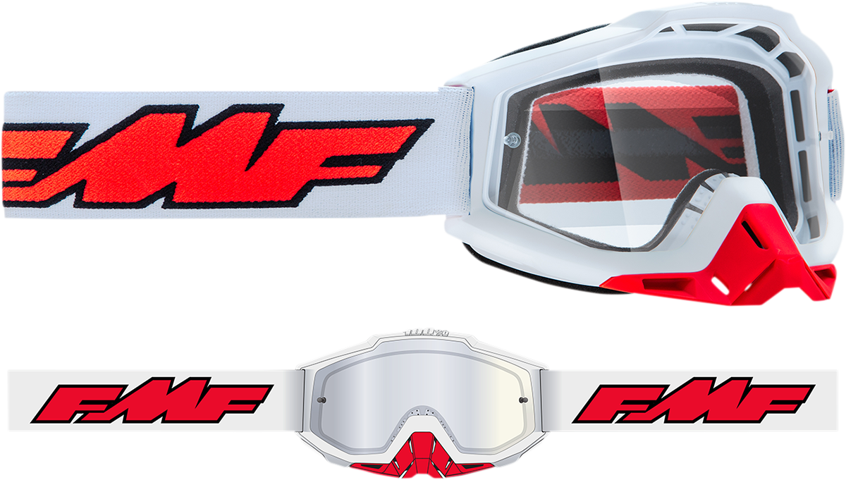 FMF PowerBomb Goggles - Rocket - White - Clear F-50036-00004