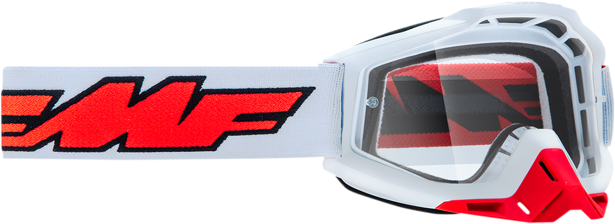 FMF PowerBomb Goggles - Rocket - White - Clear F-50036-00004