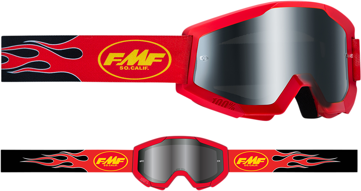 FMF PowerCore Sand Goggles - Flame - Red - Smoke F-50053-00003