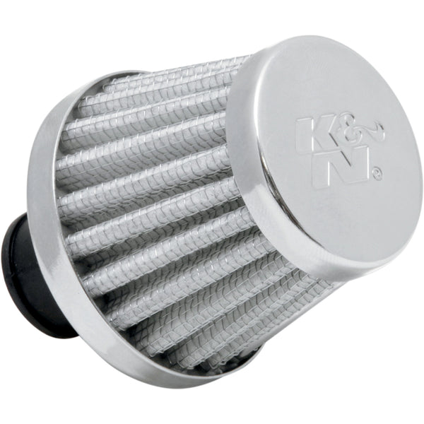 K & N Rubber Base Crankcase Vent Filter - White - 3/8