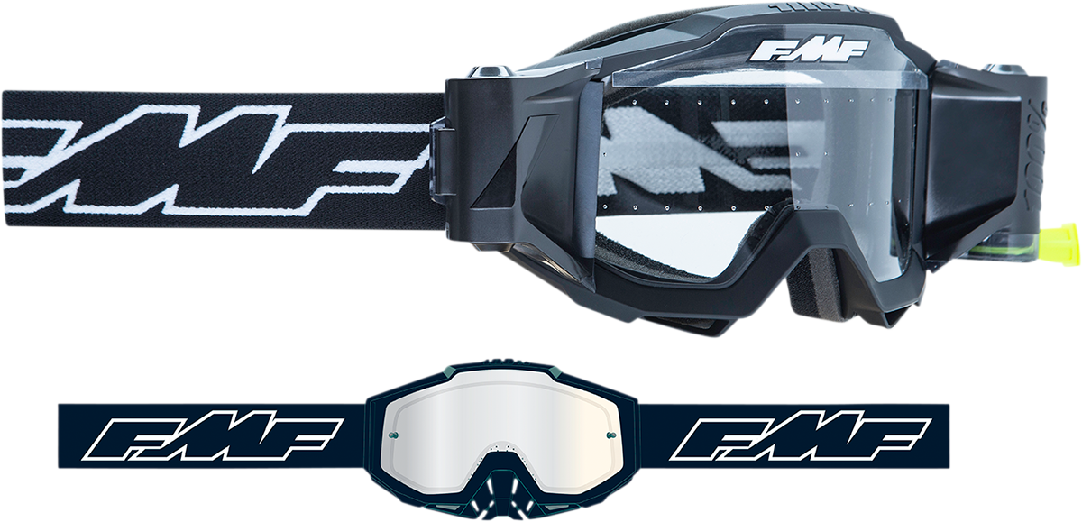 FMF Youth PowerBomb Film System Goggles - Rocket - Black - Clear F-50049-00001