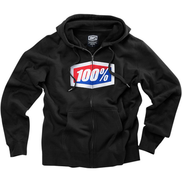 100% Official Fleece Zip-Up Hoodie - Black - Medium 20032-00011