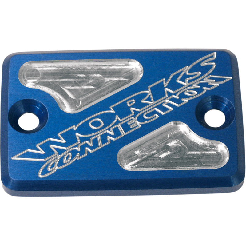 WORKS CONNECTION Billet Front Brake Reservoir Cover for ATV - Blue 21-200