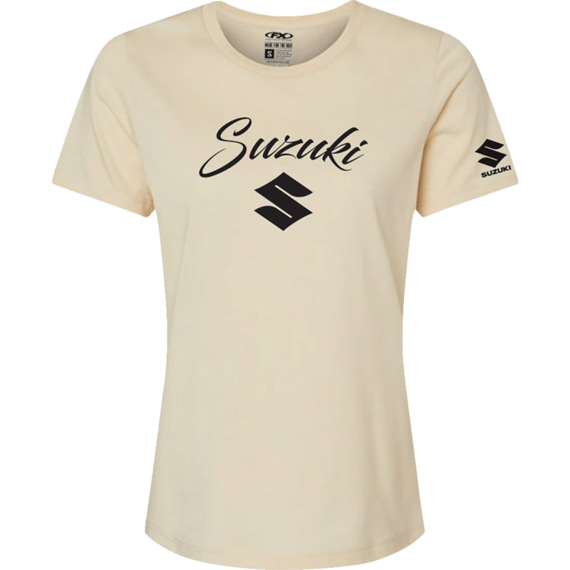 FACTORY EFFEX Women's Suzuki Script T-Shirt - Heather Cream - Small 27-87440