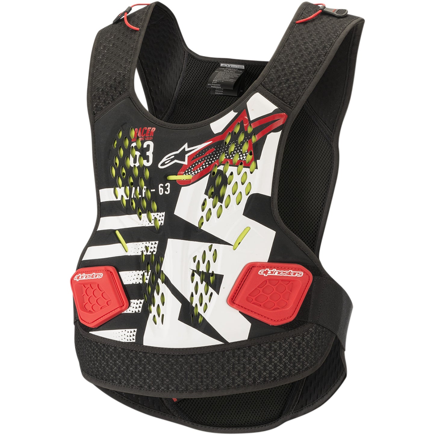 ALPINESTARS Sequence Chest Guard - Black/White/Red - XL/2XL 6701819-123-XLX