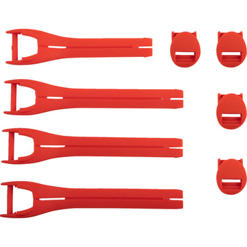 Moose Racing Qualifier Boot Strap Kit - Red - Size 7-9 3430-1013
