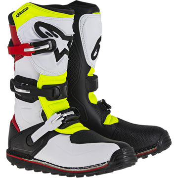 ALPINESTARS Tech-T Boots - White/Red/Yellow Fluorescent/Black - US 7 2004017-2351-7