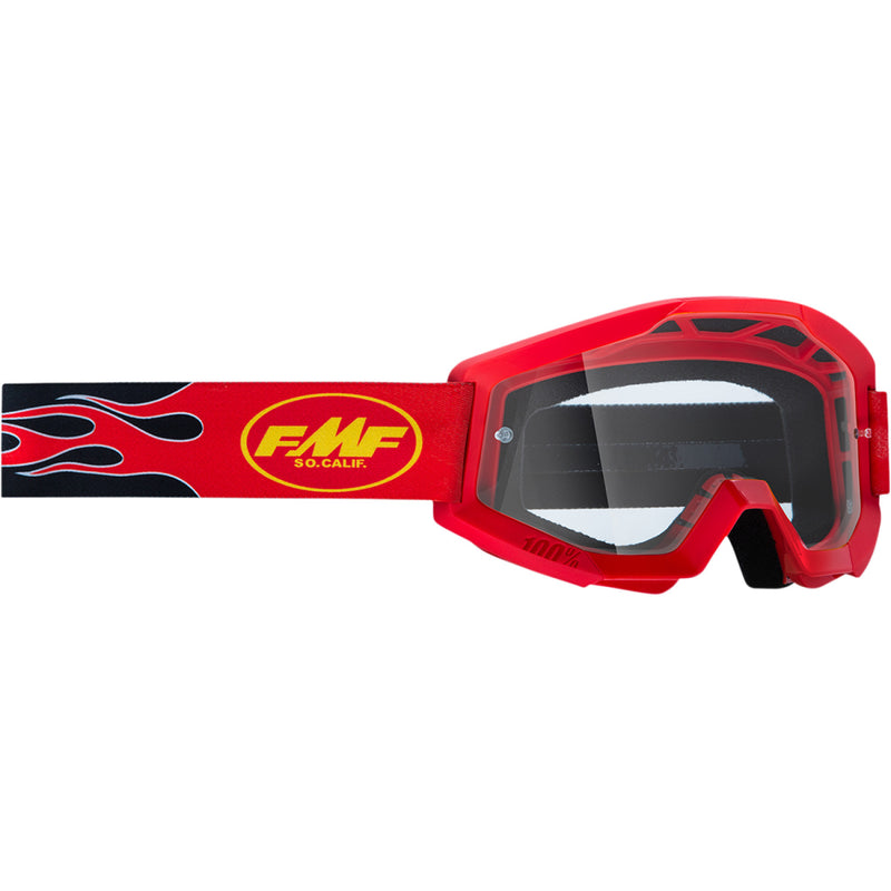 FMF PowerCore Goggles - Flame - Red - Clear F-50050-00008