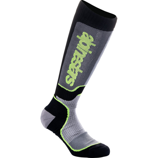 Alpinestars Youth MX Plus Socks - Black/Gray/Yellow - Medium/Large 4742324-175-ML