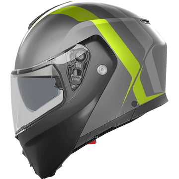 AGV Streetmodular Helmet - Resia - Matte Gray/Black/Yellow Fluo - Small 2118296002007S | Street Full Face Modular Helmet