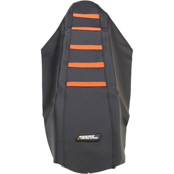 Moose Racing Ribbed Seat Cover - Black Cover/Orange Ribs - KTM KTM12507-336RT