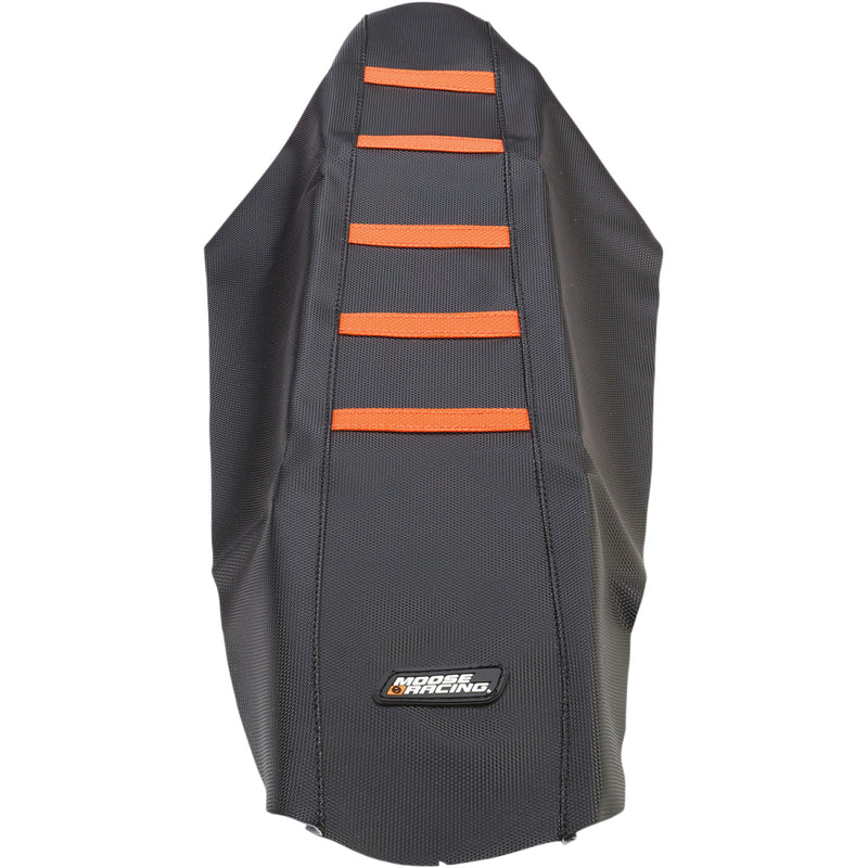 Moose Racing Ribbed Seat Cover - Black Cover/Orange Ribs - KTM KTM12507-336RT