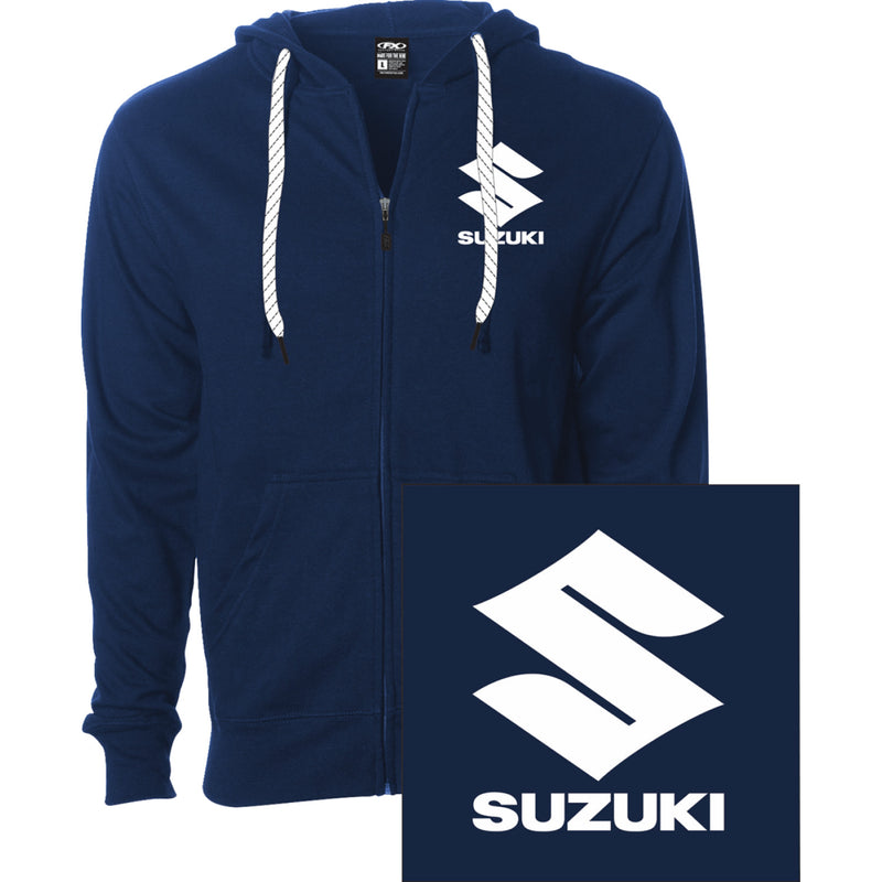 FACTORY EFFEX Suzuki Icon Zip-Up Hoodie - Navy - Medium 28-88452