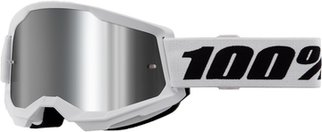 100% Strata 2 Goggle White Mirror Silver Lens