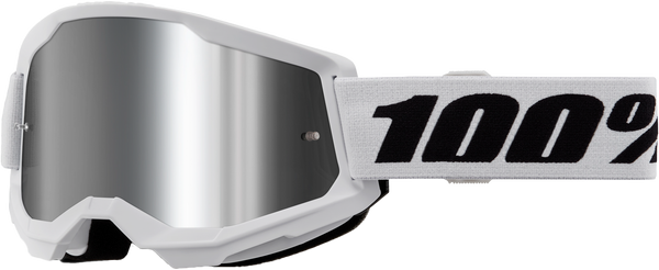 100% Strata 2 Goggle White Mirror Silver Lens