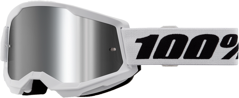 100% Strata 2 Goggle White Mirror Silver Lens
