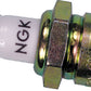 Spark plug with NGK branding on a white background