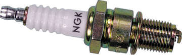 Spark plug with NGK branding on a white background
