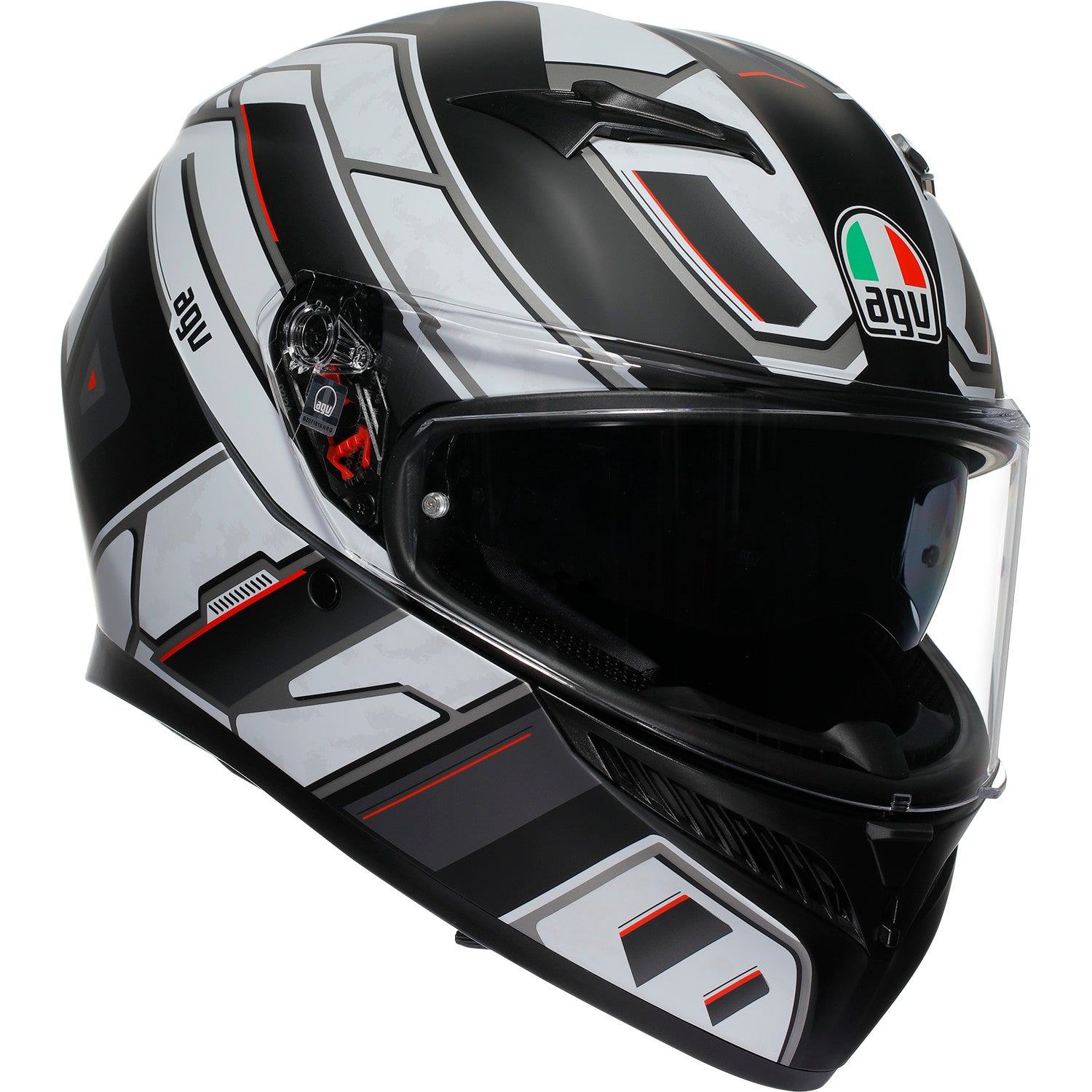 AGV K3 Helmet - Rivia - Matte Black/White - Medium 2118381004-019-M | Street Full Face Adult Helmet