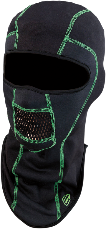 ARCTIVA Balaclava Pro Stretch - Black/Green - Small/Medium 2503-0377