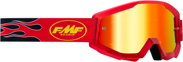 FMF PowerCore Goggles - Flame - Red - Red Mirror F-50051-00008