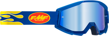 FMF PowerCore Goggles - Flame - Navy - Blue Mirror F-50051-00007