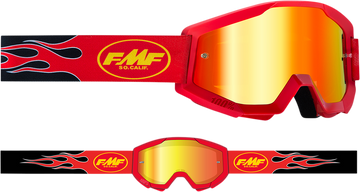 FMF PowerCore Goggles - Flame - Red - Red Mirror F-50051-00008